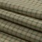 1 Yard Green and Beige Checked Lightweight Linen Woven Fabric
